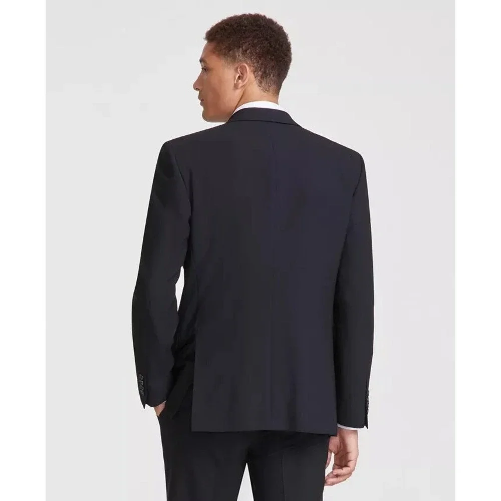 DKNY Men's Modern Fit Nested 2-piece Suit Black 44R Pants 37Wx32L
